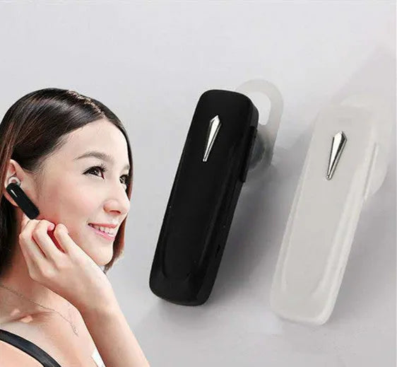 M163 Bluetooth car headset device in black or white colour with control buttons