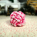 Medium hand-woven cotton rope ball dog toy, 7cm diameter, in Blue, Pink, or Multicolour