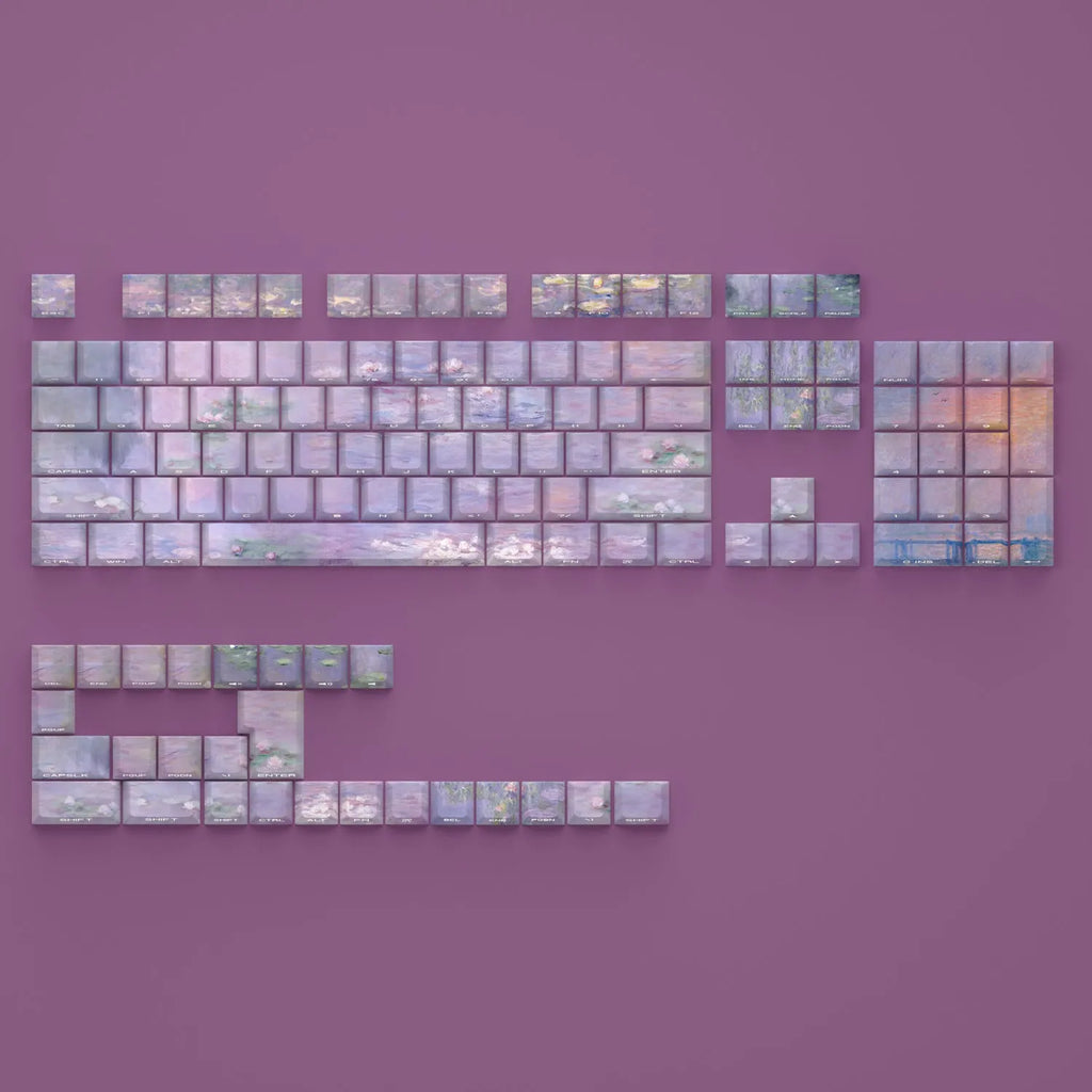 Wenshao Sleeping Lotus PBT side-carved key cap set for mechanical keyboards