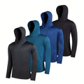 Men's lightweight hoodie multi-pack in stretch polyester fibre showing colour options and design variations