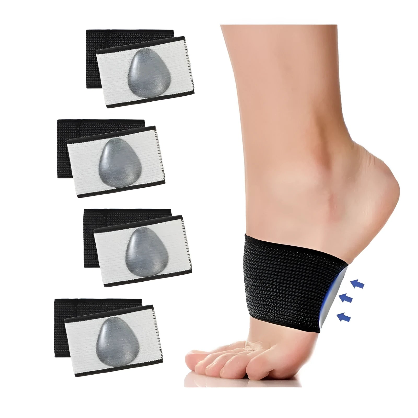 Elastic arch support foot bandage in ordinary and heart style options for flat foot support