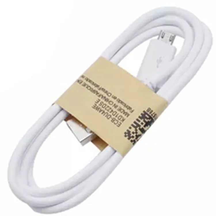 Black and white Android Micro USB data cables with 1 metre length for charging and data transfer