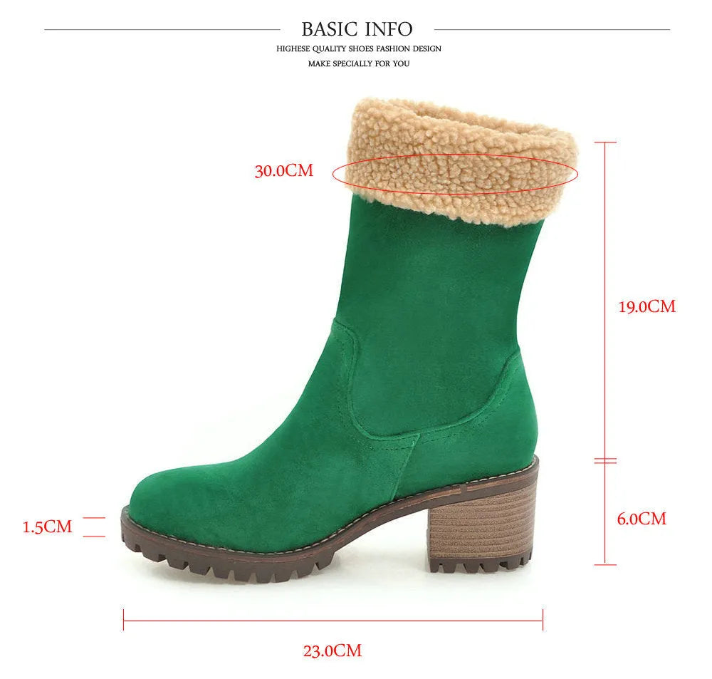 Men's ankle-high snow boots in four colours with thick lining and rubber soles