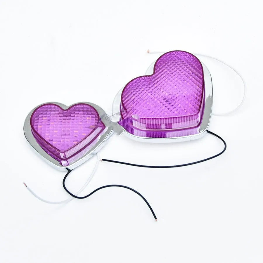 Heart-shaped 12V LED automotive sidelight in multiple colour options for fender installation