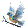 Square acrylic bird pendant wall ornament with cartoon design, available in 15cm and 20cm sizes.