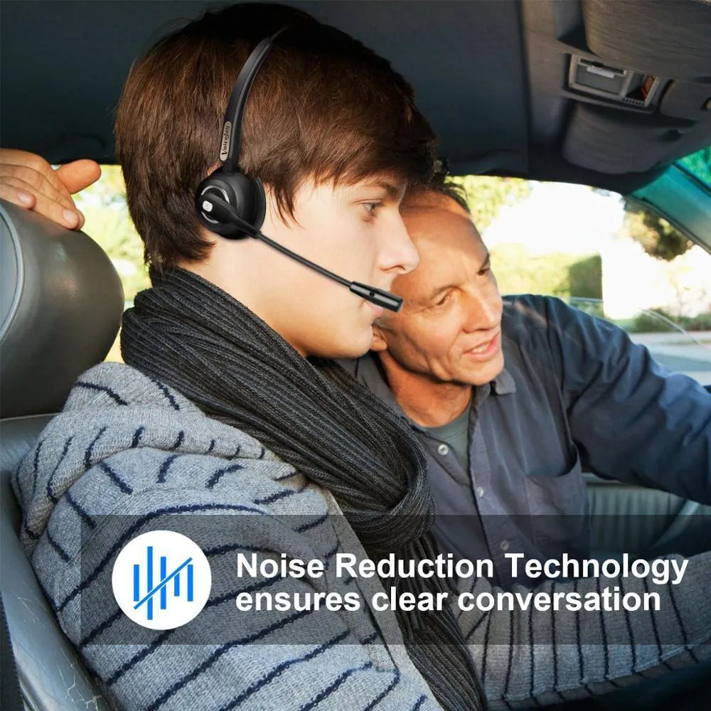 Over-ear Bluetooth headset with microphone for truck drivers and office use