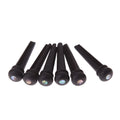 Six ebony folk guitar string nails with matt black finish for acoustic guitar repair