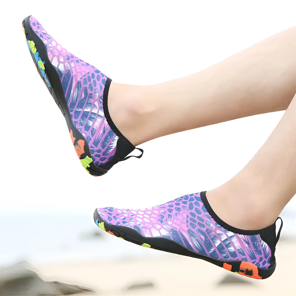 Beach wading shoes in multiple colours with Lycra elastic uppers and EVA midsoles for swimming