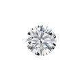 Round moissanite stone with eight hearts eight arrows cut showing polished surface and clarity