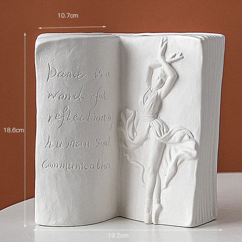 Ceramic book stand with glazed finish in modern simplicity style for desktop organisation and decoration