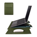 PU leather laptop bag with liner bag, lock and frosted finish, in black and green, sizes 13.3 to 15.4 Inch