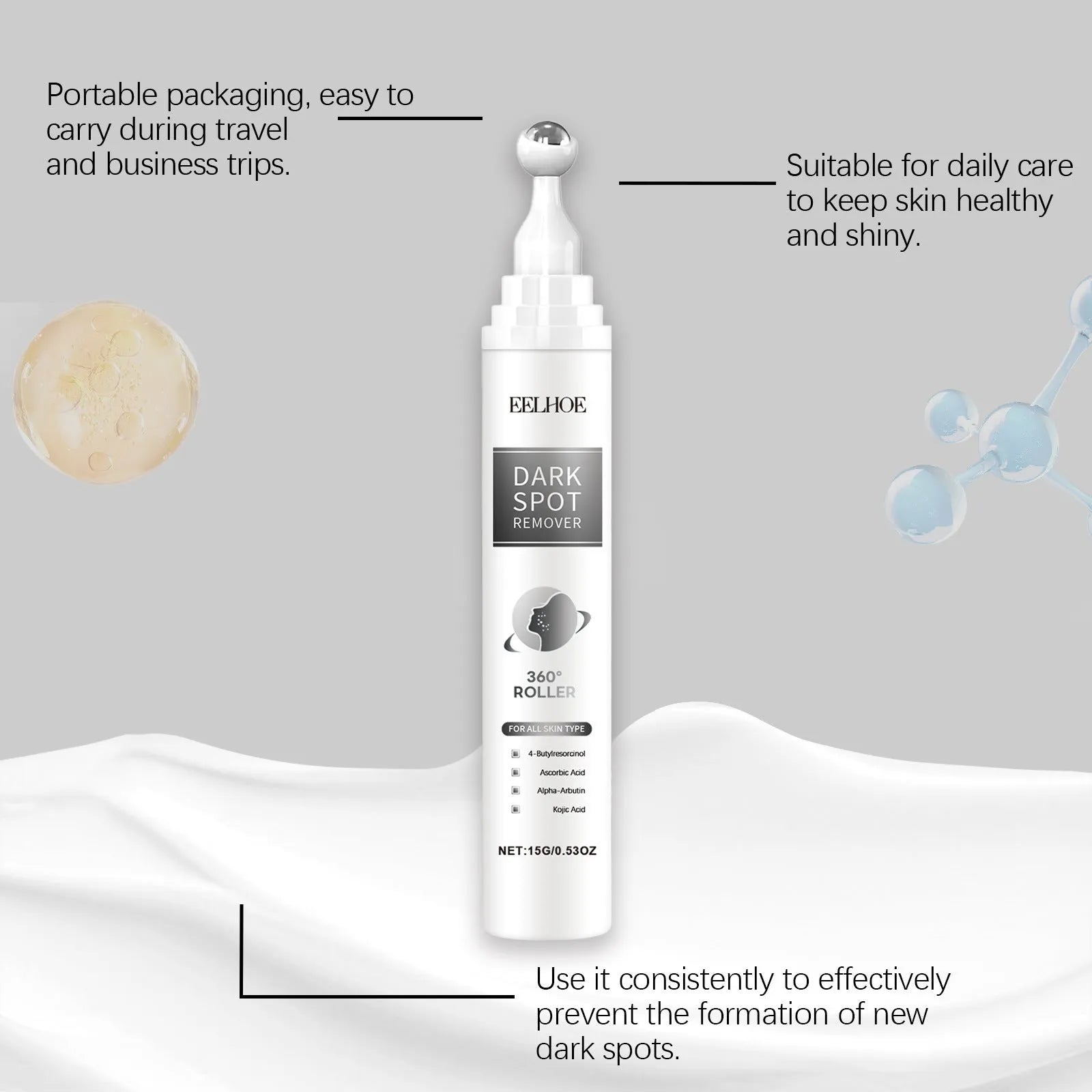 15g facial essence cream jar with jojoba oil and brightening complex ingredients