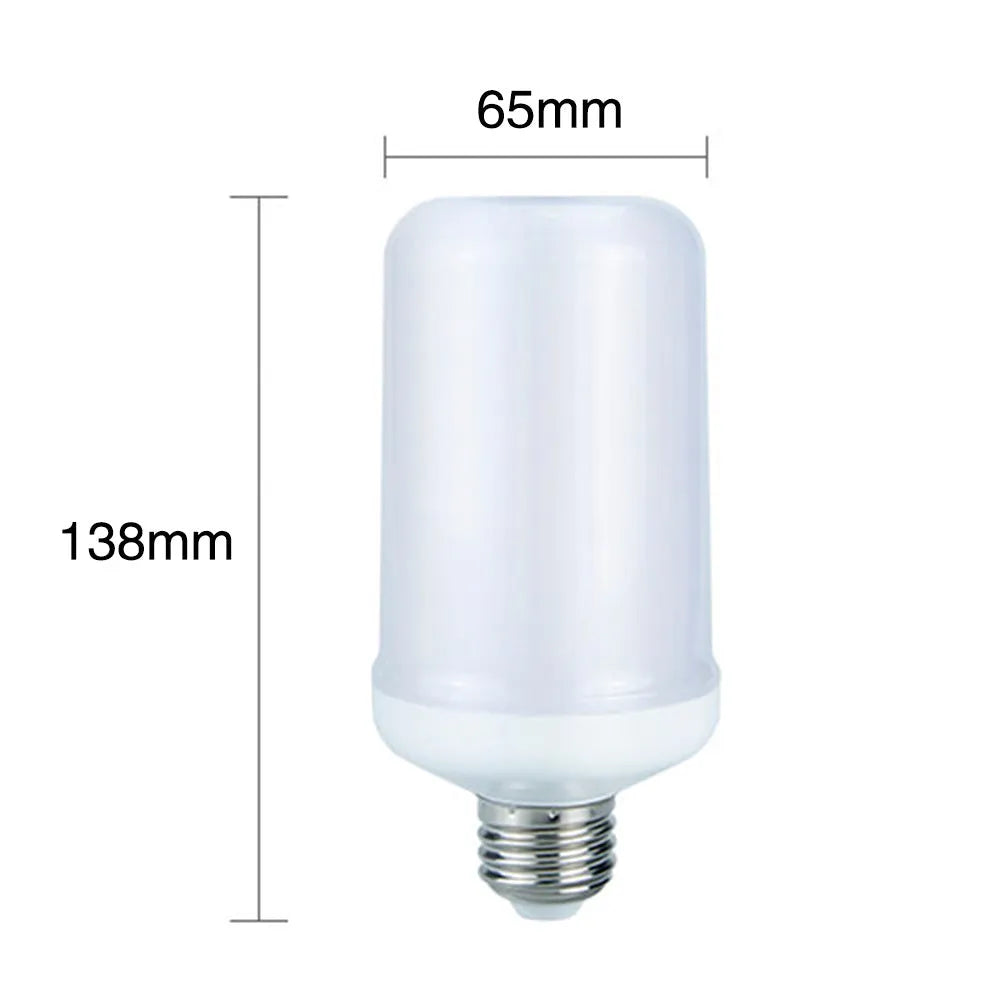 Atmosphere decorative LED flame effect lamp showing flickering fake fire light.