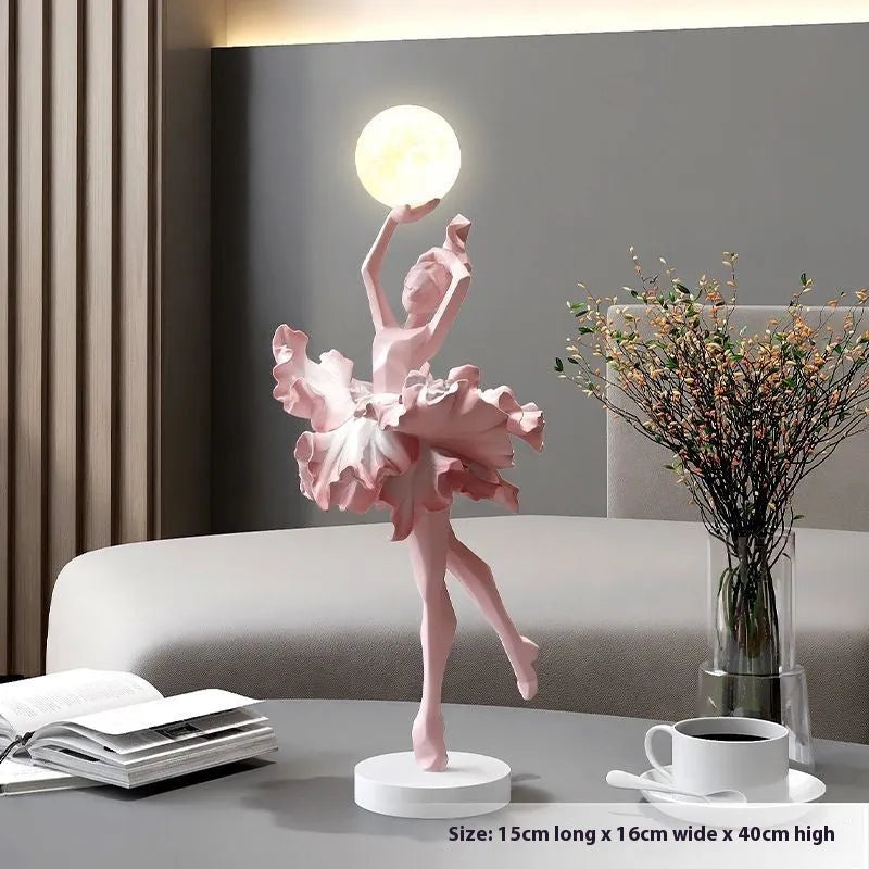 Modern Art Girl atmosphere small night lamp ornament in resin with USB charging.