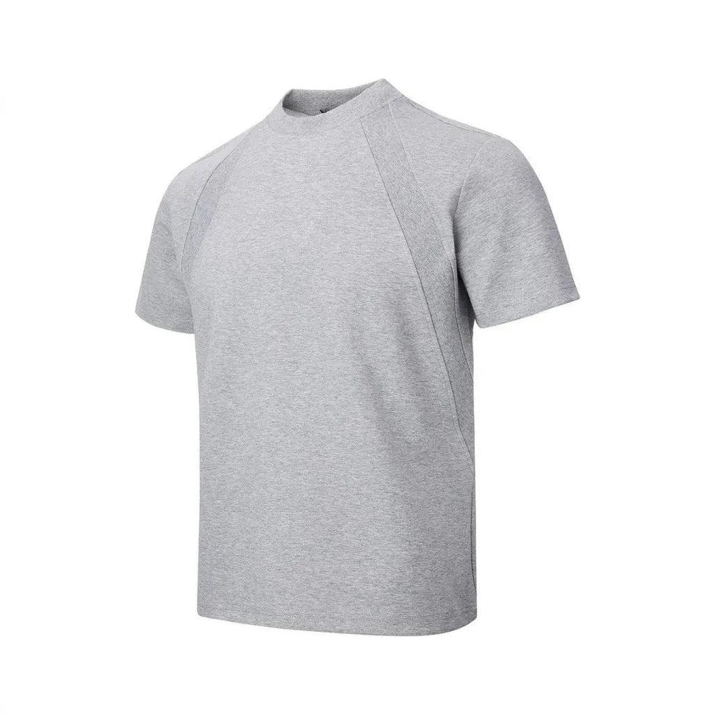 Loose fit short sleeve top with air layer stitching design in black colour