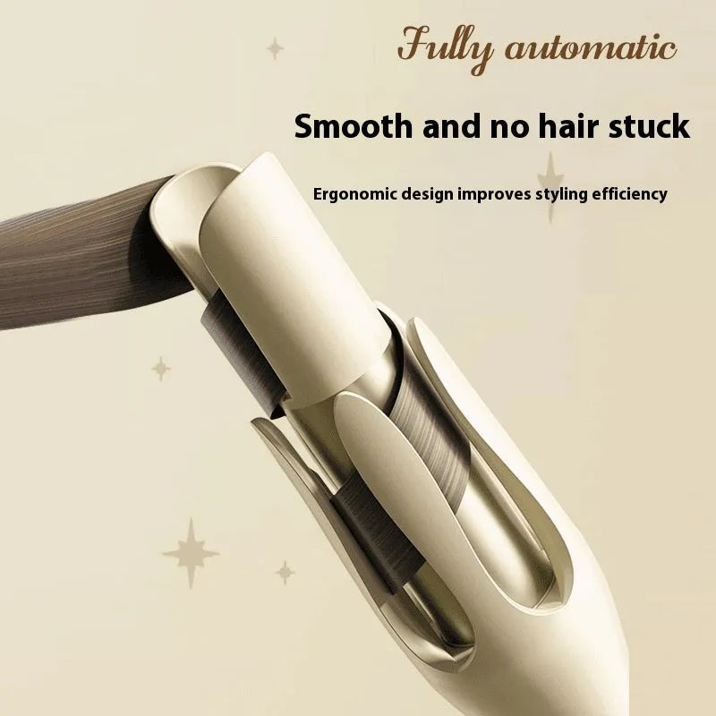 White purple automatic hair curler with 32mm barrel and wired AC power cord