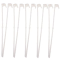 Ten white PP plastic car window flag pole holder mount clips.