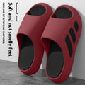 Brown platform slippers with a thick EVA sole and flip-flop design for indoor use.