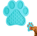 Silicone dog licking mat with bone texture and suction cups on back in assorted colours