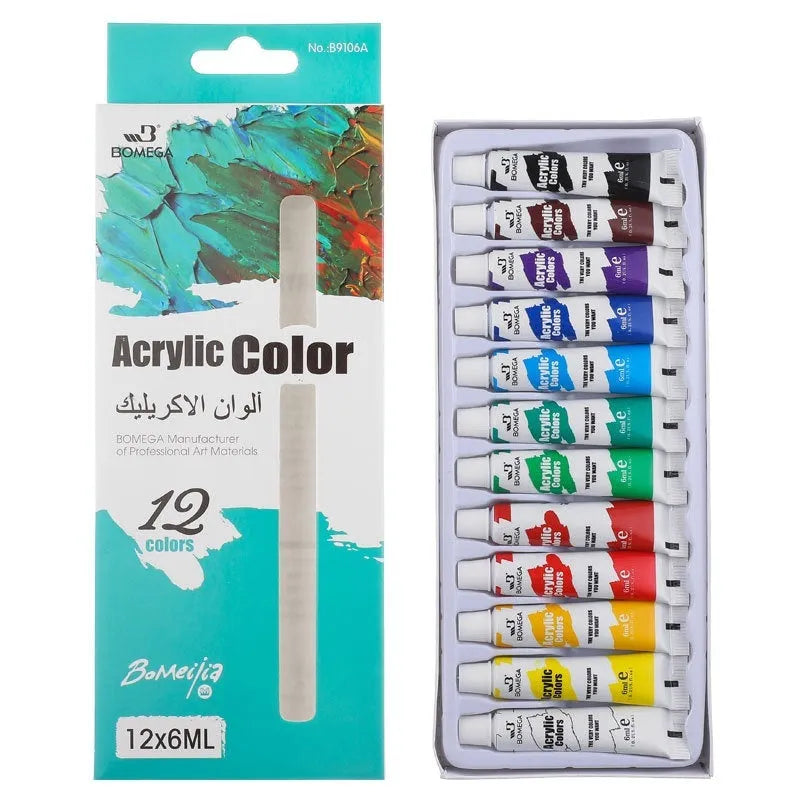 Set of artist's pigment tubes for acrylic, gouache, watercolour, oil, glass, and textile painting