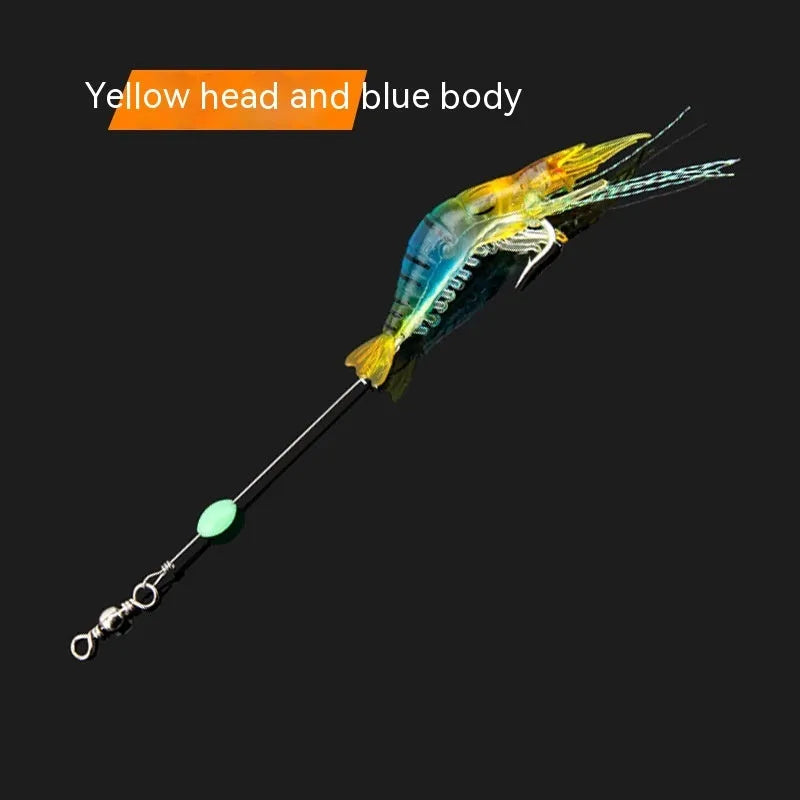 Luer soft fishing lure with attached hook in six colour variations including luminous options for freshwater fishing