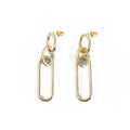 Sterling Silver Needle colour hoop earrings with geometry design showing ring and line elements