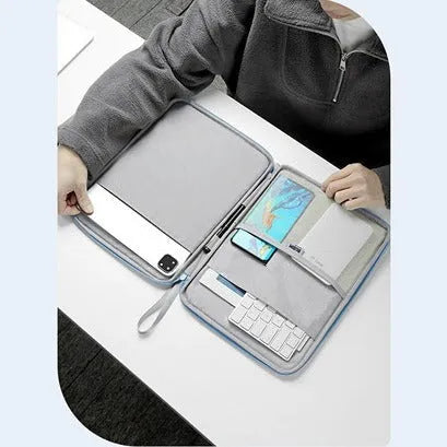 Imitation leather tablet liner bag with handle in black for 10.9 and 12.9 inch tablets
