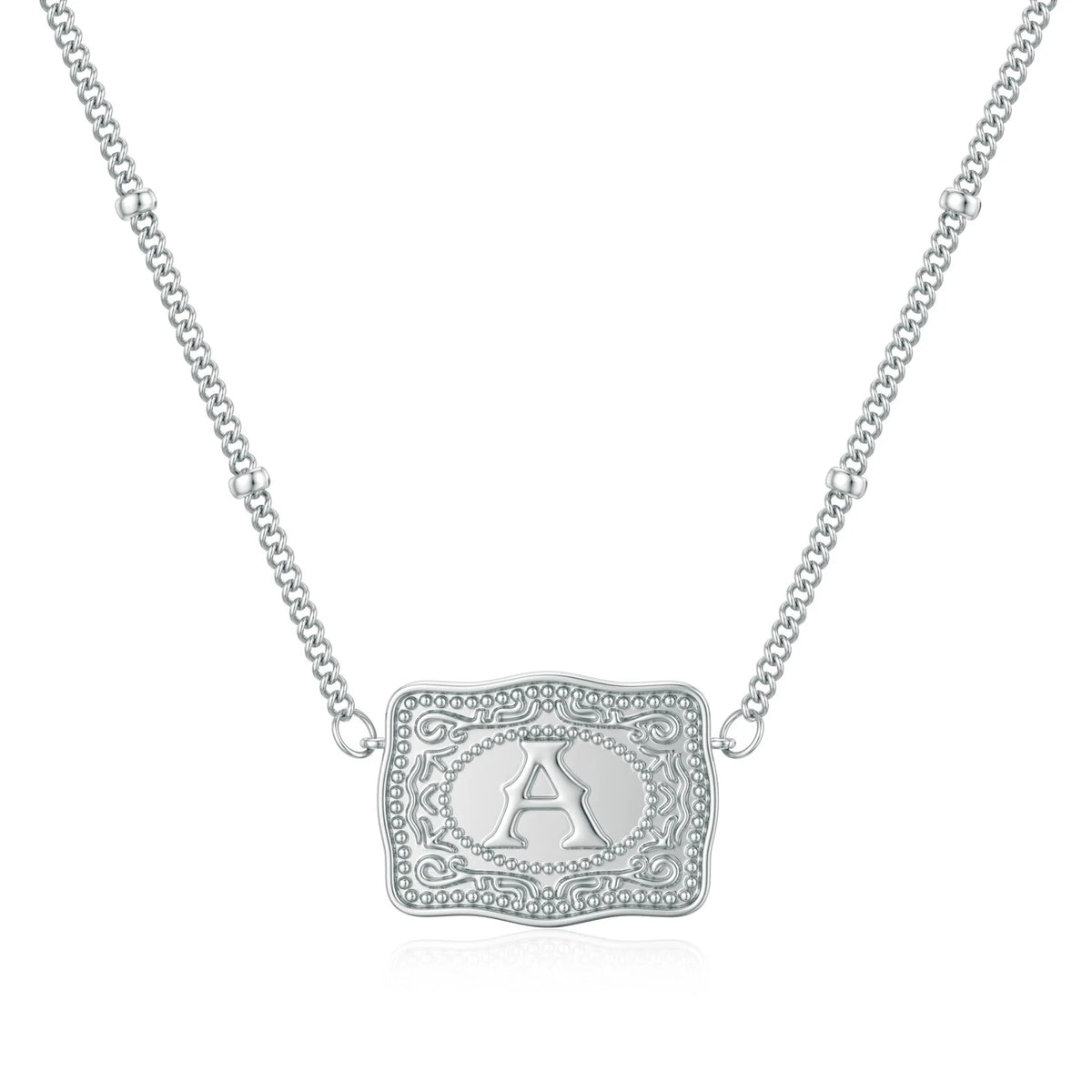 Personalised copper letter necklace with electroplated gold or white gold tone pendant.