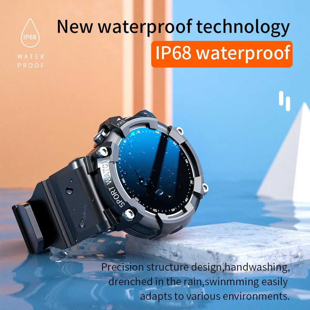 ATTACK 3 black smart sports watch with round screen on a wrist showing heart rate data