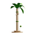 Canna coloured cat climbing frame with a chamfered hemp rope column on a density board base.