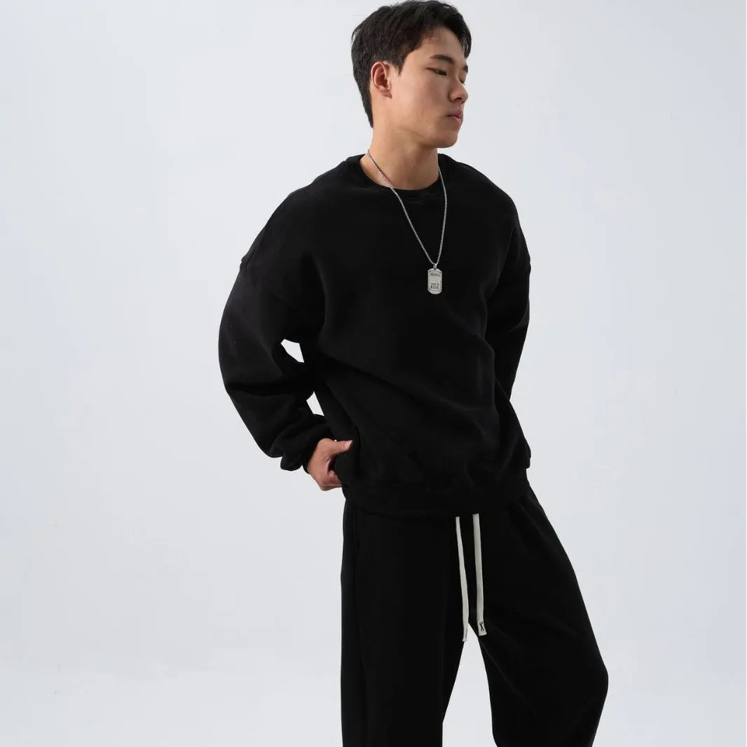 Men's polar fleece sports suit with crew neck top and padded trousers in multiple colour options