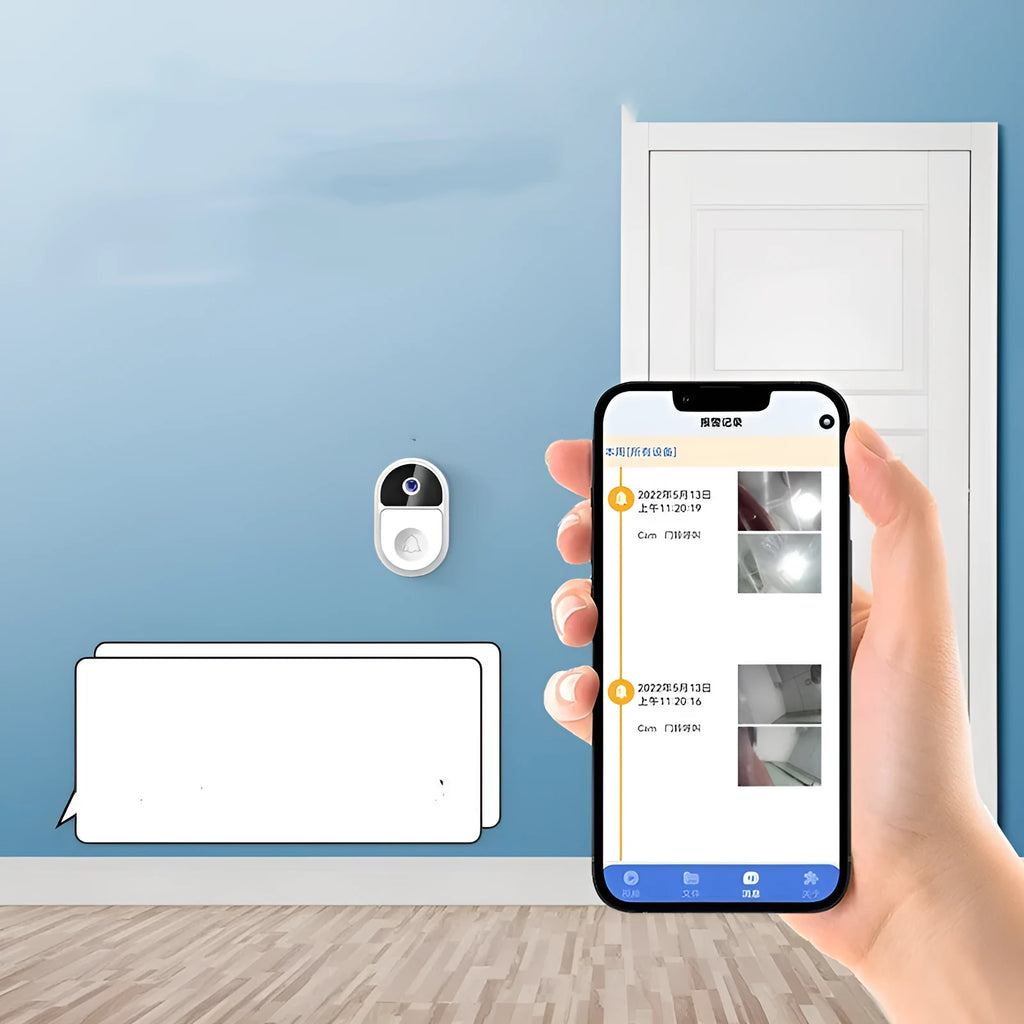 Doodle Smart Visual Doorbell V8 in black or white for outside room installation.