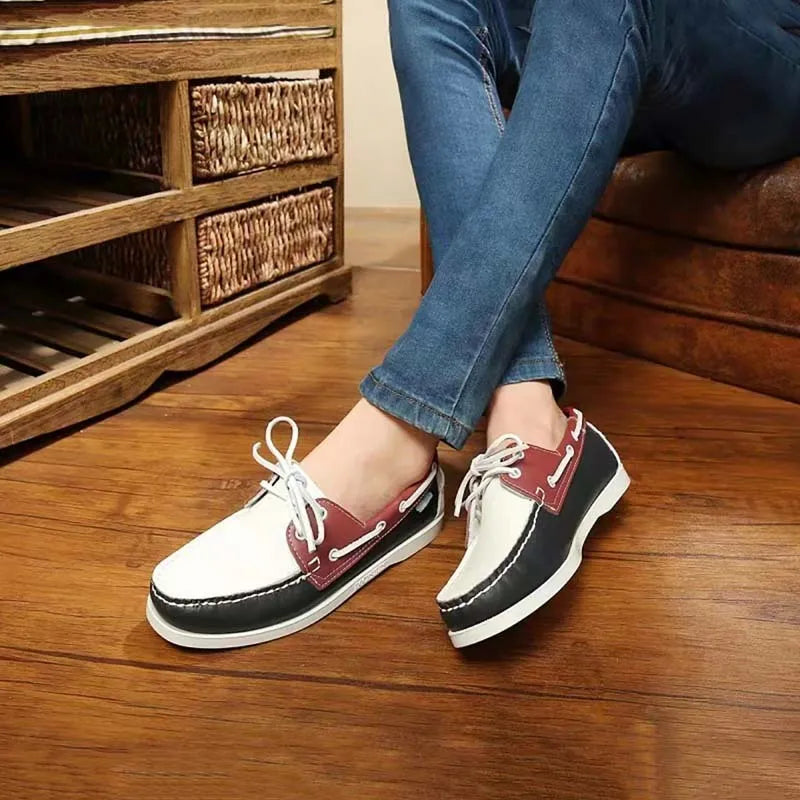 Men's British style casual shoes with artificial PU uppers in black colour option