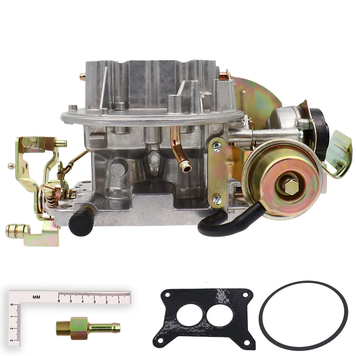 Metal automotive carburetor with downward, horizontal, or upward suction structure, single unit