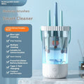 White plastic USB rechargeable electric makeup brush cleaner with compact 24x10x11 cm dimensions