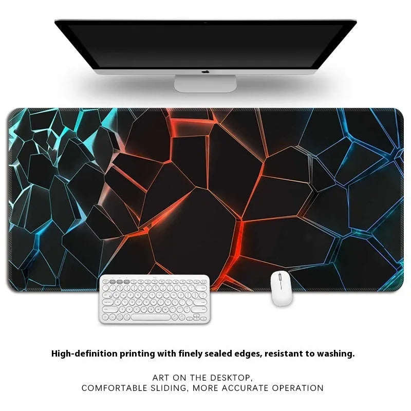 Thickened overlock edge rubber desk mat for keyboard and mouse on a wooden desk.