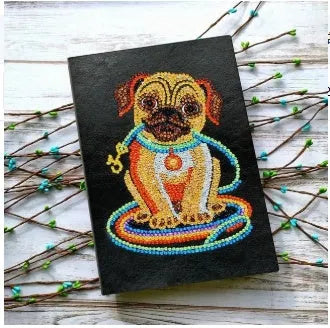 Black hardcover A5 diamond painting notebook with 50 pages for rhinestone art project organisation