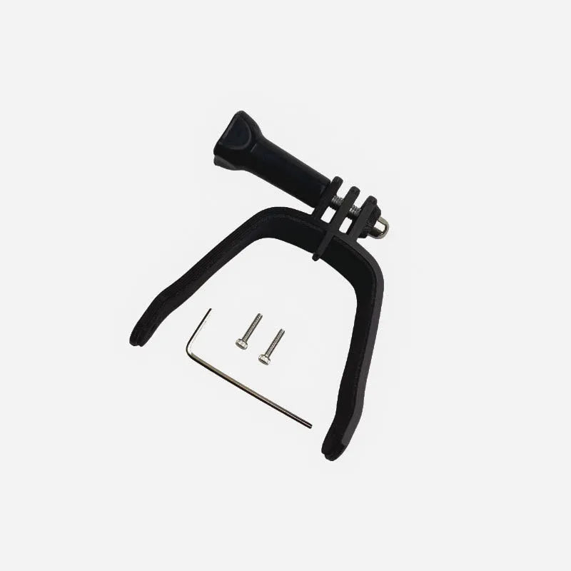 3D printed hard plastic expansion bracket with soft sponge padding for GoPro camera mounting