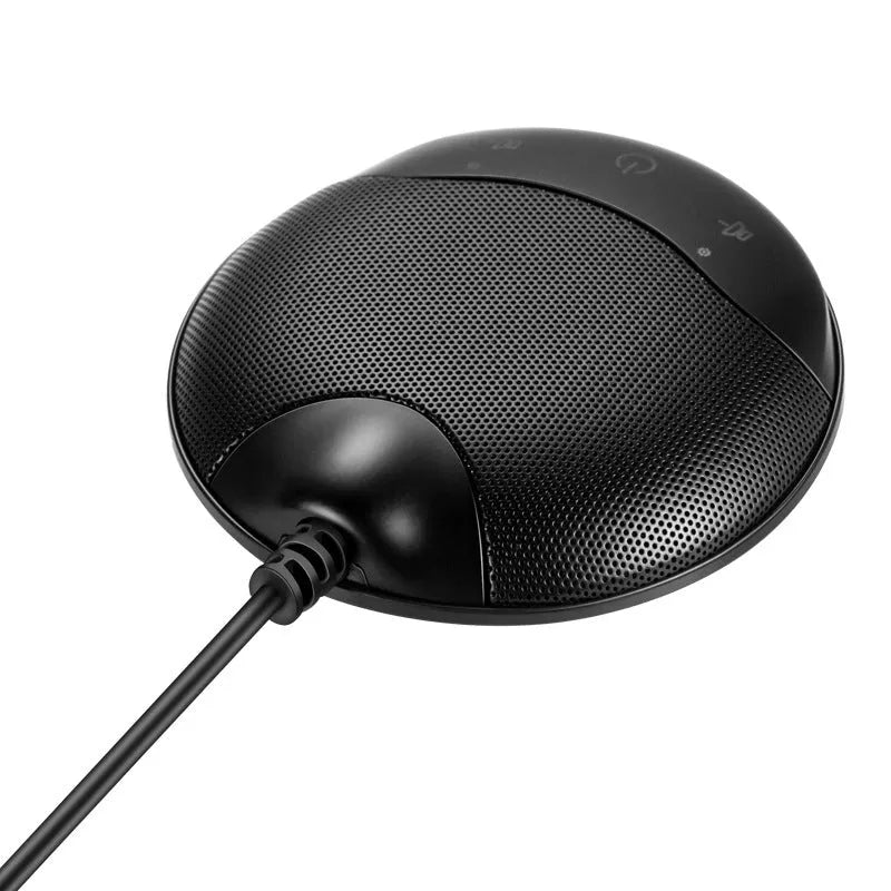 Black USB condenser microphone for computer recording and conferences