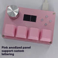 Magnetic axis Hall effect numeric game keyboard with colour screen and programmable knob in black, pink, silver or white.