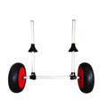 Foldable aluminium kayak beach transport cart with upright pole platform for drift boats