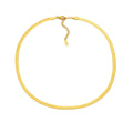 Gold titanium steel necklace with the letter 'A' pendant on a blade chain, 40.5cm long.