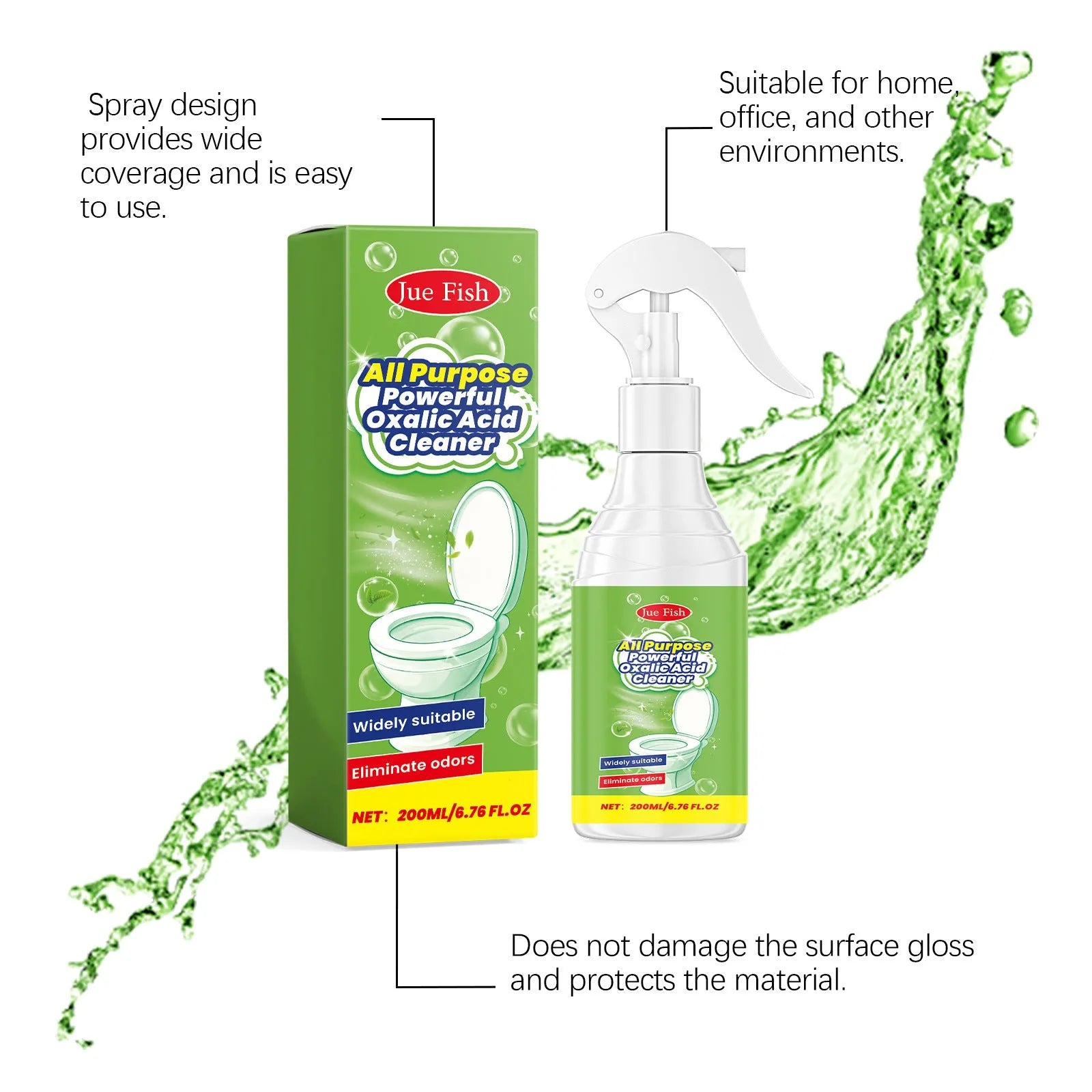 200ml multi-functional household grease cleaning spray bottle with trigger mechanism