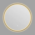 Round black aluminium frame smart LED bathroom mirror with wall mounting