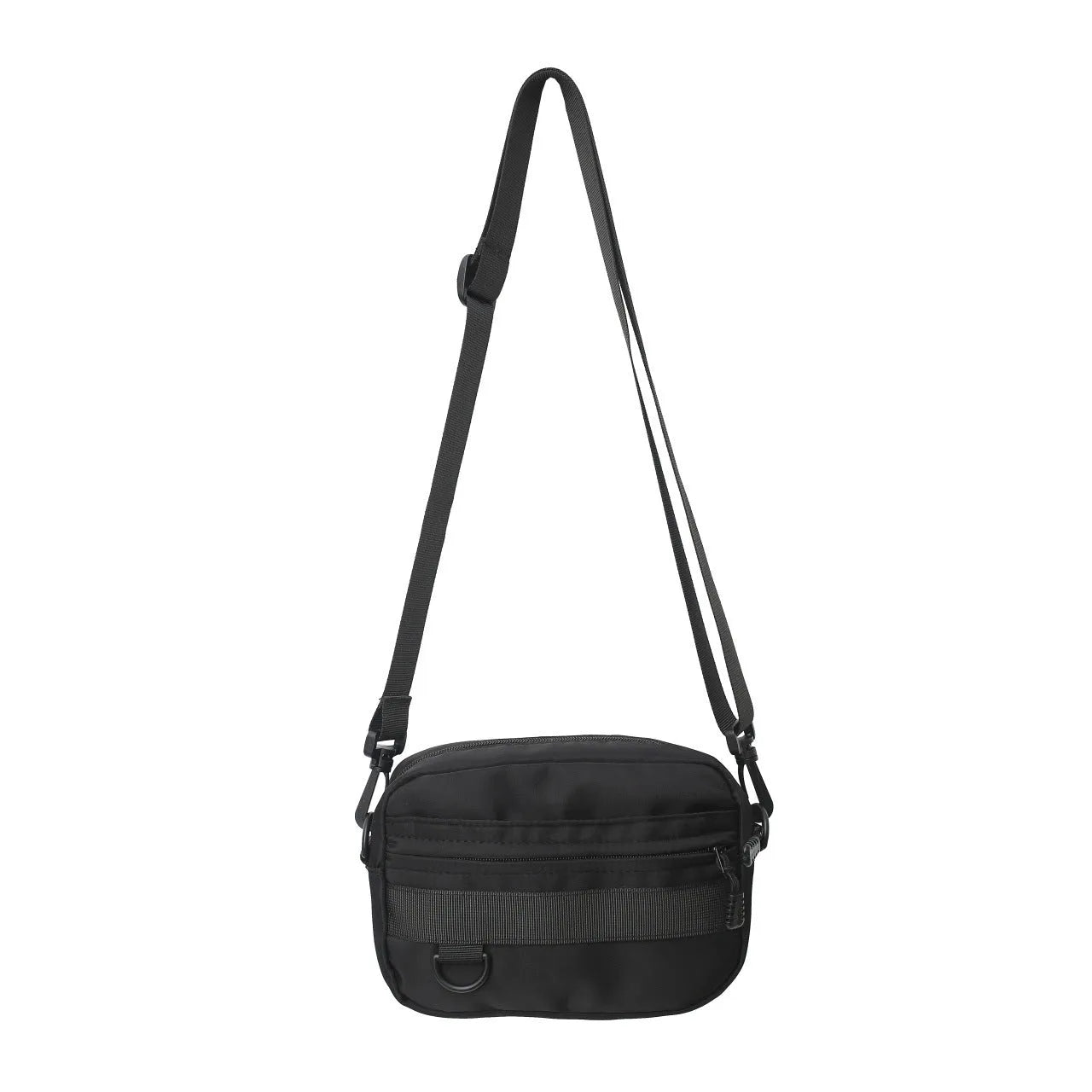 Men's nylon crossbody messenger bag in black, blue, green, or white with 22cm length