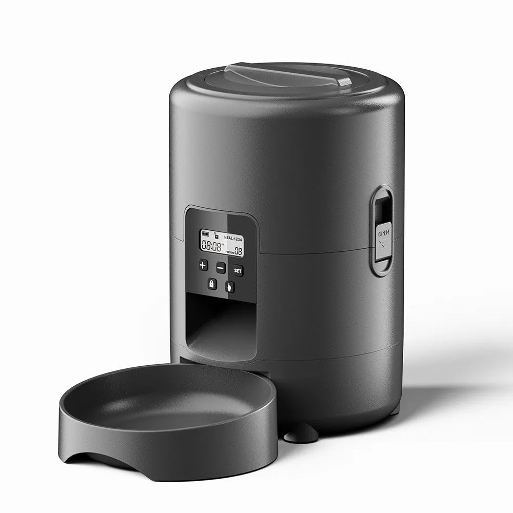 2L round bullet automatic pet feeder for cats and dogs in black or white with WIFI timing option