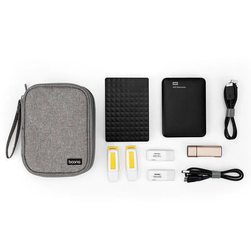 Oxford cloth mobile hard disk protective cover for 2.5-inch portable storage in grey and black colour options