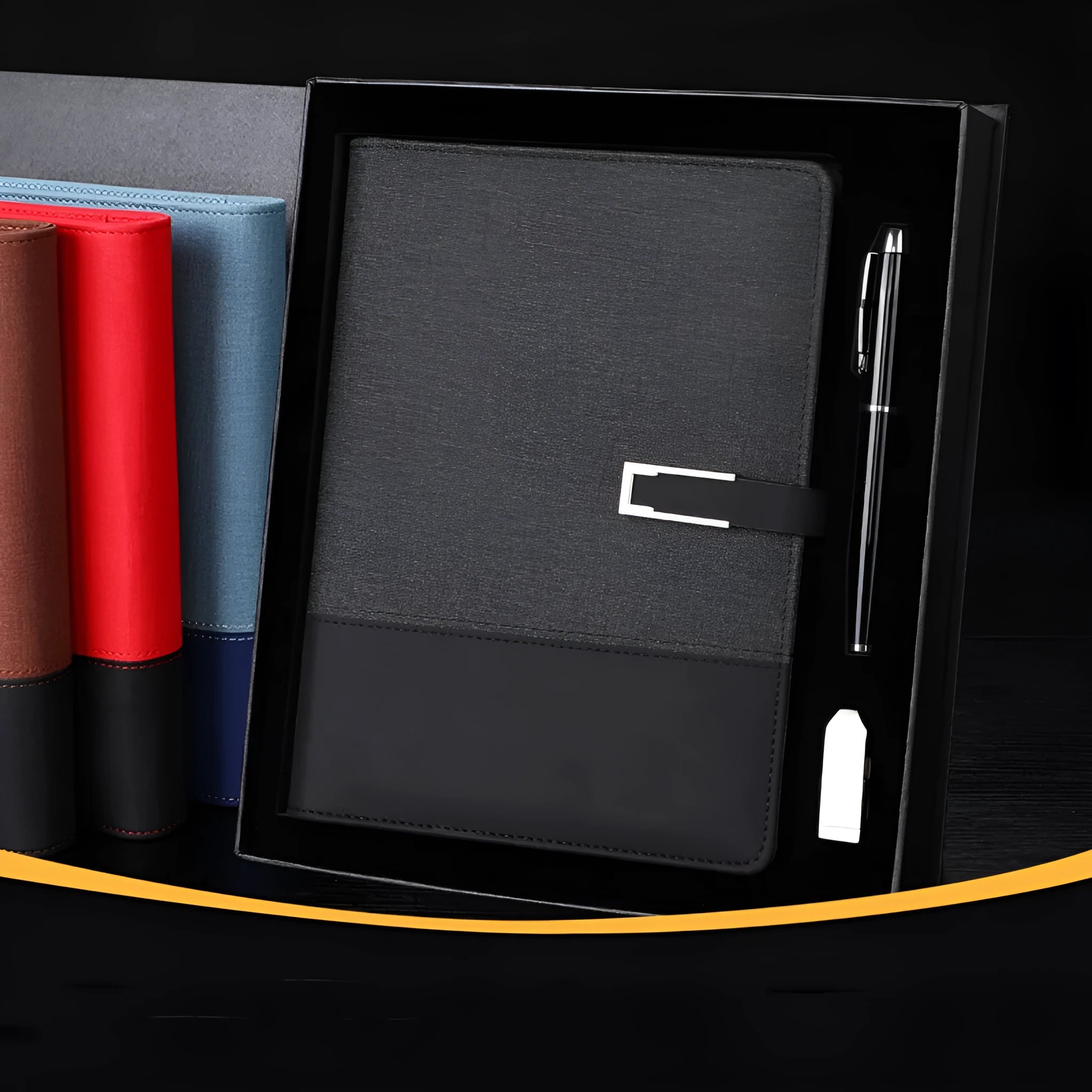 Soft leather-look A5 notebook in business brown with wood-free paper pages