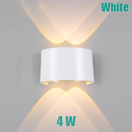 LED wall lamp with aluminium shell, white or black body, 2W 4W or 6W, warm or cold white light, 60 degree beam angle.
