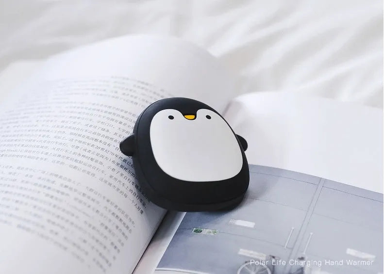 Cartoon penguin and polar bear USB rechargeable hand warmers with power bank function